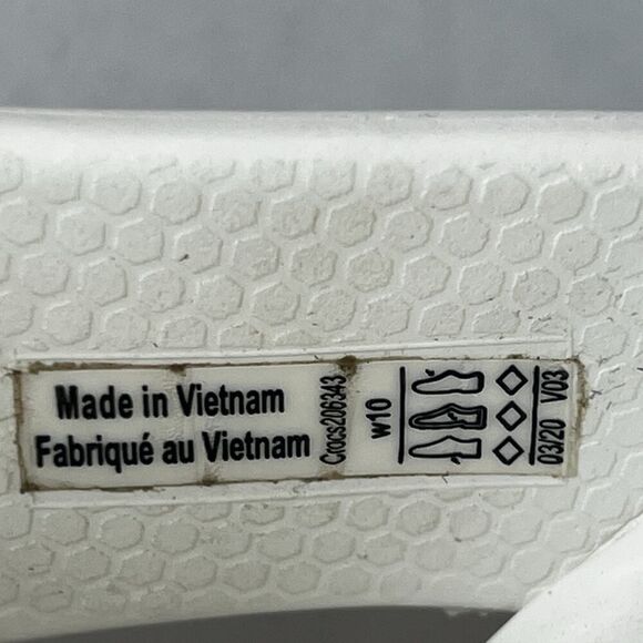 Crocs Dual Comfort Sandals Women's Sz 10 White Embellished Casual Thong Platform - Picture 7 of 8